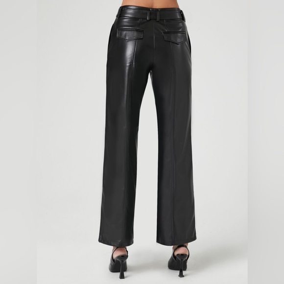 Forever 21 Faux Leather Belted Trouser Pants Size XL - Picture 3 of 8